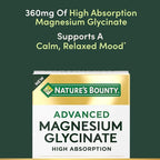 Nature's Bounty Calm Magnesium Glycinate Supplement - High Absorption Magnesium for Relaxed Mood, Heart & Bone Health, 90 Capsules (Pack of 3)