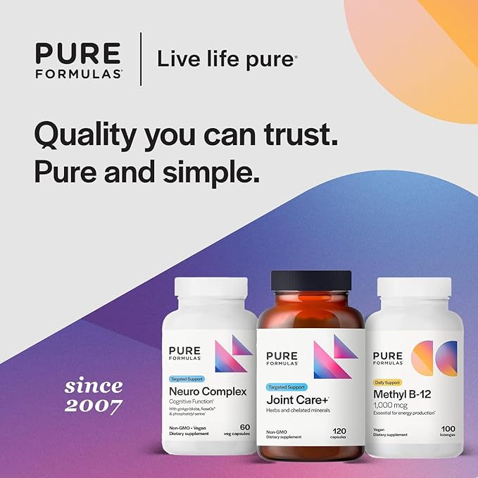 PureFormulas Joint Care + - Premium Joint Support Supplement with Hyaluronic Acid, Glucosamine, MSM, Green Lipped Mussel, Turmeric & More - Non-GMO Formula for Adults (120 Capsules)