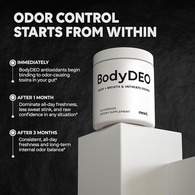 BodyDEO Body Deodorant Pills with Chlorophyll, Parsley & Peppermint – 60 Capsules – Internal Deodorant Pills for Women & Men – Body Odor Eliminator & Deodorizing Supplement for Total Freshness