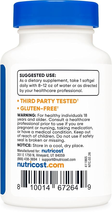 Nutricost Vitamin K2 MK-7 100 mcg, 240 Softgels - Gluten Free and Non-GMO MK7