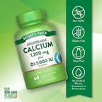 Nature's Truth Calcium 1200mg with Vitamin D3 5000 IU | 60 Softgels | from Calcium Carbonate | Non-GMO & Gluten Free Supplement