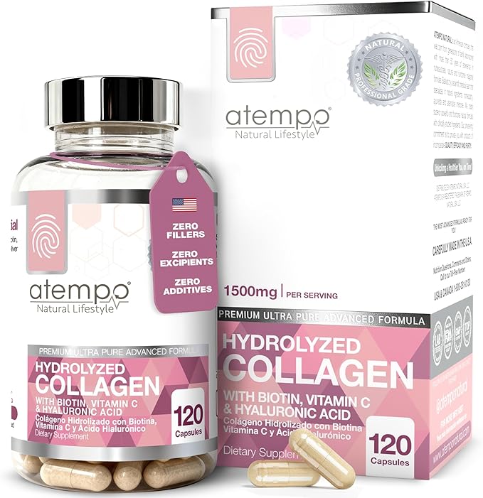 Hydrolyzed Collagen Peptides Pro-Structural Protein for Men and Women 1500mg, Multi Dietary Supplement for Skin, Hair, Bones and Joint Support, 120 Capsules
