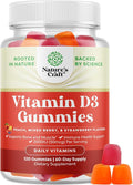 Natures Craft Vitamin D3 Gummies for Daily Wellness - Delicious Vitamin D Gummies for Adults with D3 2000IU per Serving Bone Muscle & Immune Support - Non-GMO Gelatin & Gluten Free - 120 Count