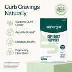 Supergut GLP1 Daily Support - High Fiber GLP-1 Supplement Powder for Women & Men - Sugar-Free Drink Mix for Gut Health (15 Servings)