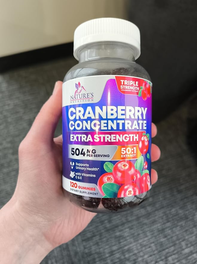 Cranberry Extract 504mg Per Serving - Cranberry Gummies for Urinary Tract Health Support - Helps Cleanse & Protect, Cran Berry Gummy Supplement + Vitamin C, Chewable Cran for Women - 120 Gummies