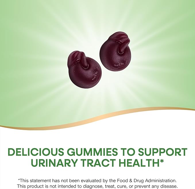 Nature's Way CranRx Cranberry Gummies, Urinary Tract Health Support*, 100% Whole Cranberry Fruit Concentrate with D-Mannose, Vitamin C, 50 Gummies (Packaging May Vary)