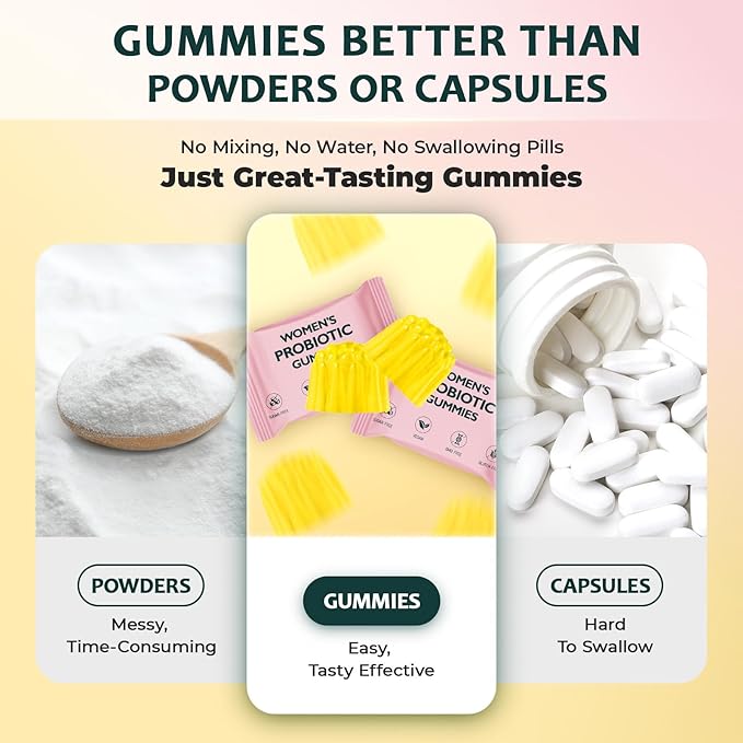 Premium Feminine Balance Gummies for Women, Feminine Balance & Digestive Support, Immune Support, Vegan & Gluten Free, Hawaiian Pineapple Flavor, 30 Gummies