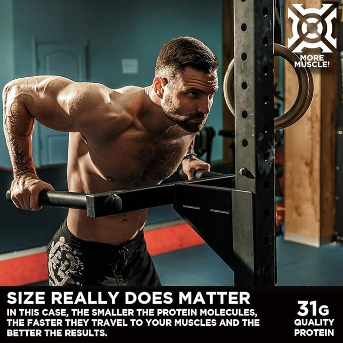 Progenex® More Muscle | No Added Sugar, Hydrolyzed Whey Protein Isolate Powder | Natural Lean Muscle Gainer. Best Tasting Low Carb Protein Shake for Women & Men. 25 Servings (Belgian Chocolate)