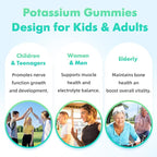 softbear Potassium Citrate Gummies, High Potency Potassium Citrate 1000mg Supports Leg Cramps & Muscle Health Potassium Gummies for Adults & Kids Mixed Fruit Flavor 120 Count