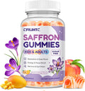 Saffron Gummies for Kids & Adults, 20-in-1 Saffron Supplements with 88.5mg Saffron Extract, B6, B12, C, D3, Magnesium for Calm, Focus, Nerve, Sugar Free, Vegan, Non-GMO, Peach Mango Flavor, 60 Counts