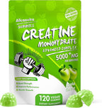 NSF Certified Creatine Gummy - Creatine Monohydrate Gummies 5000mg for Men & Women -120 Gummies Advanced Formula, Muscle Strength, Muscle Builder, Energy Boost, Pre-Workout Supplement-Apple