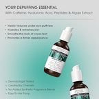 Advanced Clinicals Puffy Eye Under Eye Serum | Visible Anti Aging Brightening Vitamin C + Caffeine Serum Helps Improve Look Of Puffiness, Fine Lines, Dark Circles, & Uneven Skin Tone, 2-Pack