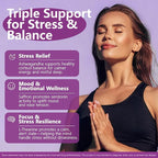 Saffron Supplements with Ashwagandha & L-Theanine - 368.5MG - Mood Balance, Stress Relief & Mental Clarity – Cortisol Support for Women & Men, Made in USA, 90 Vegan Capsules