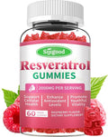 Organic Resveratrol Gummies for Women - Sugar Free Resveratrol-Nutritional-Supplements for Antioxidant Support, Cellular Health, Immunity, Brain & Energy, Raspberry Flavor, 60 Count