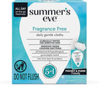 Summer's Eve Feminine Wipes, Fragrance Free, Individually Wrapped Vaginal Wipes with Gentle pH-Balanced Micellar Water Formula, Feminine Care to Help Remove Vaginal Odor, Gynecologist Tested, 12 Ct