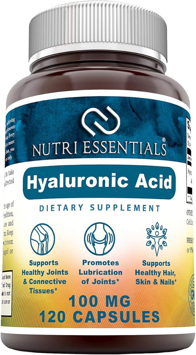 Hyaluronic Acid Dietary Supplement - 100 mg 120 Capsules (Non-GMO) - The Best Supplements for Joint Health, Skin Care & More*