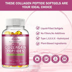 Multi Collagen Peptides Capsules 9500mg: Hydrolyzed Collagen Supplement Type I II III V X with Hyaluronic Acid Glucosamine MSM Probiotics Enzymes, Collagen for Skin Hair Nails Joints Women Men 60