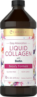 Carlyle Liquid Collagen for Women and Men | 16 fl oz | Type 1 & 3 with Biotin | Berry Flavor | Non-GMO & Gluten Free Supplement
