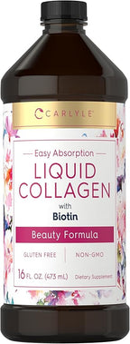 Carlyle Liquid Collagen for Women and Men | 16 fl oz | Type 1 & 3 with Biotin | Berry Flavor | Non-GMO & Gluten Free Supplement