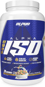 Alpha Supps ISO, Low Carb 100% Whey Protein Isolate Powder, 25 Grams Per Serving, Helps Support Muscle Growth, Low Sugar and Gluten Free (Fruity Cereal, 2 lb)