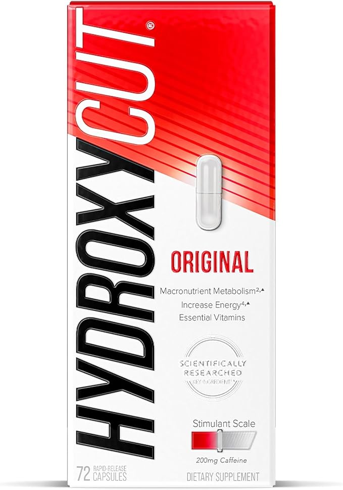 Hydroxycut Original - 72 Rapid-Release Capsules - 200 mg Caffeine - Boost Metabolism, Burn Calories, Increase Energy - for Women & Men