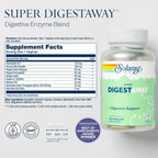 SOLARAY Super Digestaway Digestive Enzymes - Pancreatin, Papain, Ginger, Pepsin, Betaine HCl, Aloe Vera, and More - Digestion & Nutrient Absorption Support - Lab Verified - 180 VegCaps