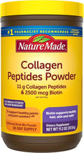 Nature Made Collagen Peptides Powder Type 1 and 3, Joint Support Collagen Powder Unflavored, Sugar Free, Keto Friendly with Biotin for Hair, Skin & Nails Support, 11.2 oz, 28 Day Supply