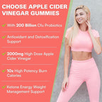 Apple Cider Vinegar Gummies, Keto ACV Gummies Max Strength 2000mg Apple Cider Vinegar with Mother, Probiotics & Vitamin B12, for Digestion, Metabolism, Cleanse & Detox Diet, 60 Count