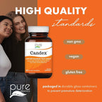 Pure Essence Candex Supplement - Yeast Overgrowth Supplement with Digestive Enzymes, Yeast Infection Probiotic Treatment for Men and Women - 80 Capsules