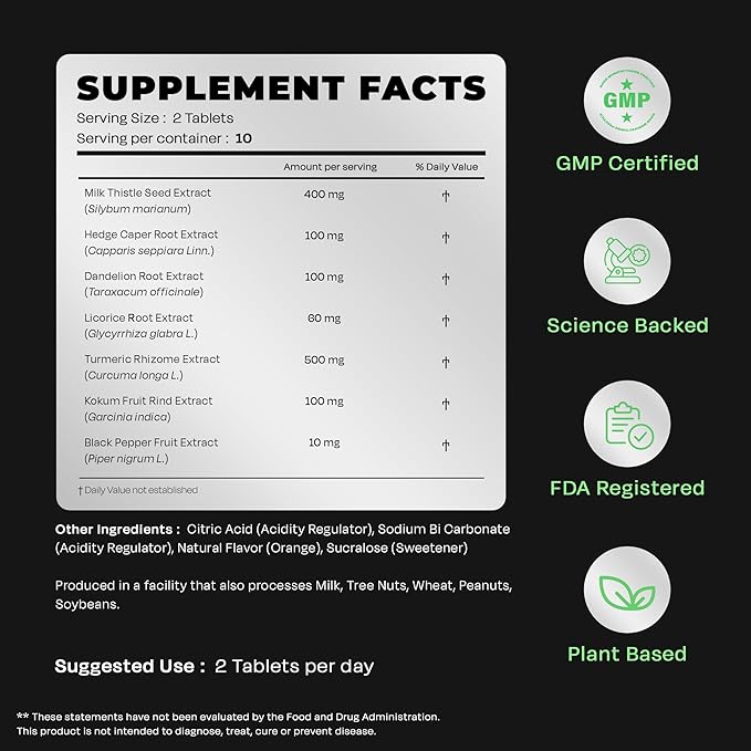 Auric Herbal Liver Support Supplement | Milk Thistle (Silymarin), Turmeric, Garlic, Ginger for Liver Health Advanced Detox & Cleansing Formula for Active Liver | 120 Tablets | Plant Based Gluten-Free