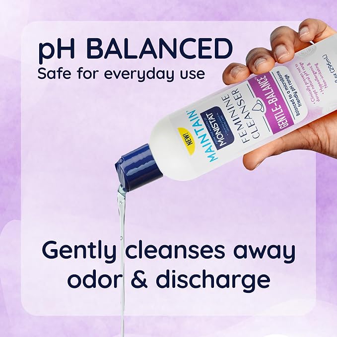 Monistat Gentle-Balance Feminine Cleanser for Women, Feminine Wash with Lactic Acid and Oatmeal Extract, Fragrance-Free, pH Balanced, 10 Fl Oz