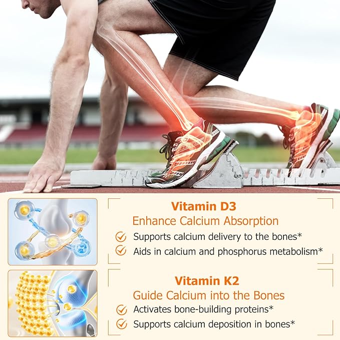 Vitamin D3 K2 with Coconut Oil - Vegan Vitamin D3 & Mk7 Vitamin K2for Bone & Immune Support - Non-GMO, Soy Free - 120 Softgels