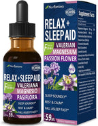 Valerian Root Sleep Aid Drops, Gotas de Glicinato y Citrato de Magnesio, Pasiflora y Valeriana para Dormir Profundamente adulto, Magnesium Citrate & Passionflower Extract Liquid Tincture.2oz