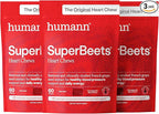Humann SuperBeets Heart Chews, Beet Root Powder Support Energy Supplement, Nitric Oxide and Blood Pressure Support, Grape Seed Extract & Non-GMO, Heart Health, Pomegranate Berry Flavor, 180 Count
