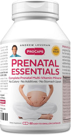 ANDREW LESSMAN Prenatal Essentials 60 Capsules - Complete Prenatal Vitamins for Women, No Additives, Nutrients for Womens Pregnancy, Postnatal-Folate Prenatal with Iron
