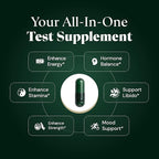 TESTPLUS+ 1,450mg 8-in-1 Testosterone Support for Men - High Strength Tongkat Ali, Fadogia Agrestis, Turkestanica & Tribulus - Natural Performance, Energy & Muscle Growth Formula (60 Capsules)