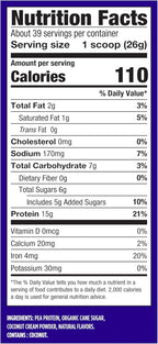 Vega Protein Made Simple Protein Powder, Vanilla - Stevia Free, Vegan, Plant Based, Healthy, Gluten Free, Pea Protein for Women and Men, 2.2 lbs (Packaging May Vary) (Pack of 1)