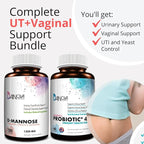 D Mannose Capsules and Probiotics for Women Bundle I Urinary Tract + Vaginal Health Support I UTI and Yeast Infection Control I Vegan, Gluten Free I Made in USA