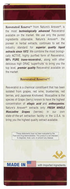 Nature's Answer Alcohol-Free Resveratrol Reserve, 5-Fluid Ounces | Packed with Antioxidants | Promotes Overall Health | Immune System Support | Single Count
