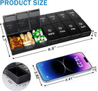 mossime Extra Large Weekly Pill Organizer 2 Times a Day, 7 Day AM PM Pill Box with XL Capacity Compartments, Jumbo Vitamins Holder Case and Medicine Organizer for Supplements and Daily Medication