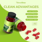 NEWELLME ACV Gummies with The Mother & B12 – Sugar-Free, Great-Tasting Vegan Gummies for Digestion, Metabolism & Daily Energy Support, 90 Count