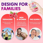 Calcium Citrate Gummies w/Vitamin D3, High Absorption Calcium Supplement for Women & Men, Plus Magnesium, Potassium, Zinc for Muscle & Immune Support, Sugar-Free, Raspberry Flavor, 60 Count