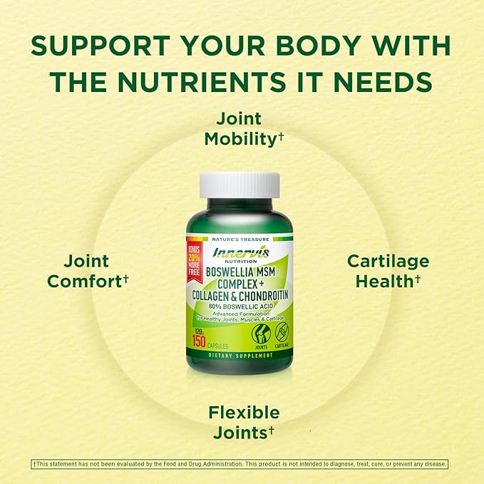 Boswellia MSM Complex 150 Caps – Supports Joint Health | Collagen, Chondroitin, Turmeric