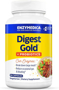 Enzymedica Digest Gold + Probiotics, 2-in-1 Digestive Enzymes & Probiotic Support, Promotes Gut Health with 1 Billion Active Cultures, 90 Capsules