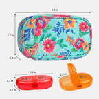 Serfeymi Weekly Travel Pill Organizer 2 Times A Day AM PM Upgraded Rainbow Pill Box 7 Day with Portable Zipper Canvas Pill Case, Medicine Organizer for Pills, Vitamins, Fish Oils - Green 01