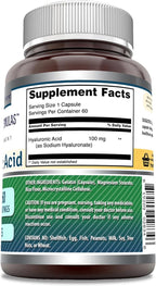 Amazing Formulas Hyaluronic Acid 100 Mg Supplement | Capsules | Non-GMO | Gluten-Free | Made in USA (1 Pack, 60 Count)