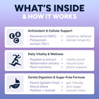 Sugar-Free Resveratrol Gummies - Potent Anti-Aging Antioxidant - Resveratrol Supplement to Support Digestive & Immune Health - Natural Herb for Cell Growth & Repair - Easy Chewable NMN Alternative