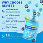 L Methylfolate Gummies & Methyl B12, Active 5-Mthf Methylated Folate 5mg Supplement for Women Men w/Methyl B Complex,Choline,Magesium,Omega-3,Methyl Folate for Methylation,Focus,Mood,Sugar Free,1Pack