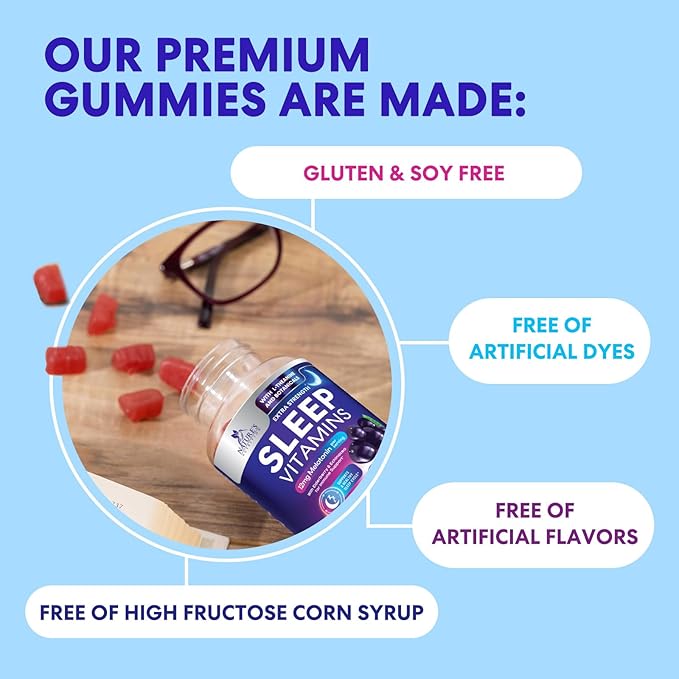 Sleep Gummies with Melatonin 12 mg Per Serving - Extra Strength Sleep Vitamin Gummy, Natural Melatonin Gummy, Occasional Sleep Support Supplement for Adults, Vegan, Gomitas para Dormir - 60 Gummies