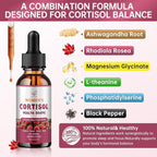 Cortisol Manager Liquid Drops, Cortisol Supplements for Women, with magnesium ashwagandha, rhodiola rosea,l-theanine,Phosphatidylserine-Promote Relaxation and Support Mood- 30 Day Vegan Supply